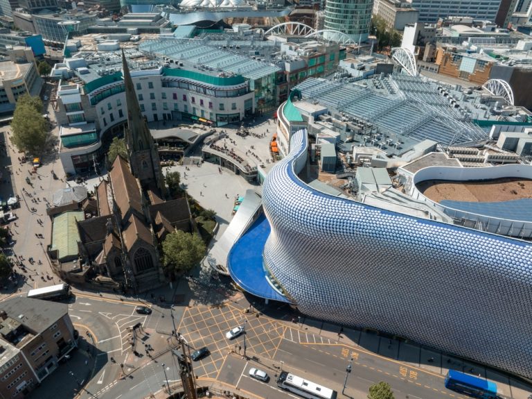 Birmingham city skyline with modern and historic architecture – motorhomes for sale in Birmingham