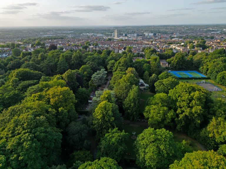 Swindon skyline with modern town centre – motorhomes for sale in Swindon