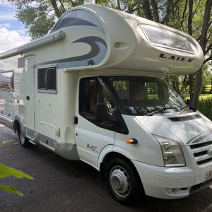 2010 Laika X694 six berth motorhome on Ford Transit chassis with overcab bed and family-friendly layout.