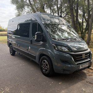 Used grey Auto-Sleeper Symbol Plus two-berth automatic campervan on a Fiat Ducato chassis for sale at Elite Motorhomes.